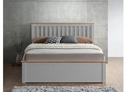 5ft King Size Malmo Pearl Grey Wooden Ottoman Storage Lift Up Bed Frame 1